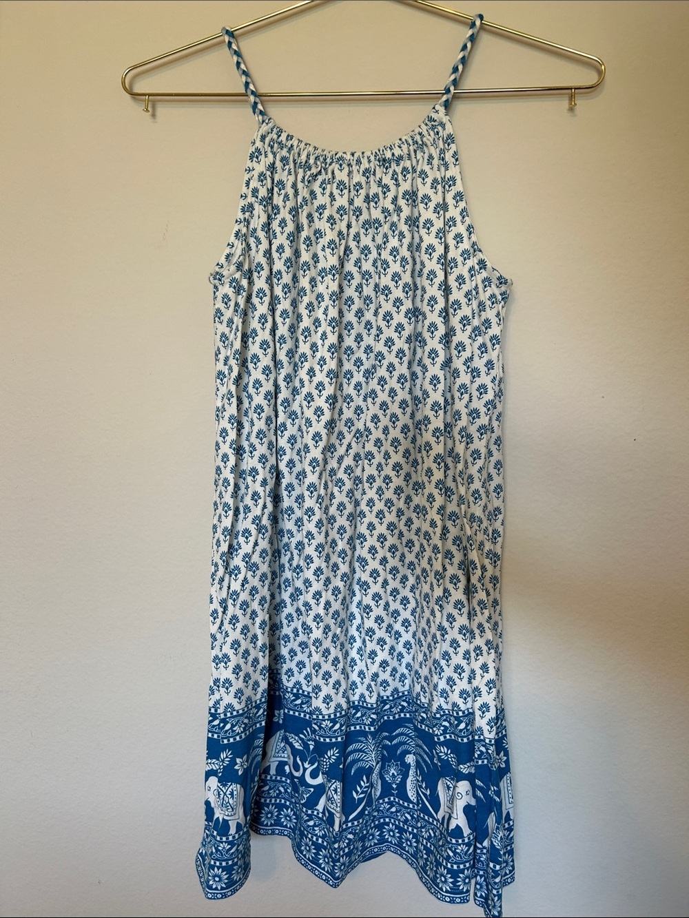 Mini Boden Blue and White Printed Sundress